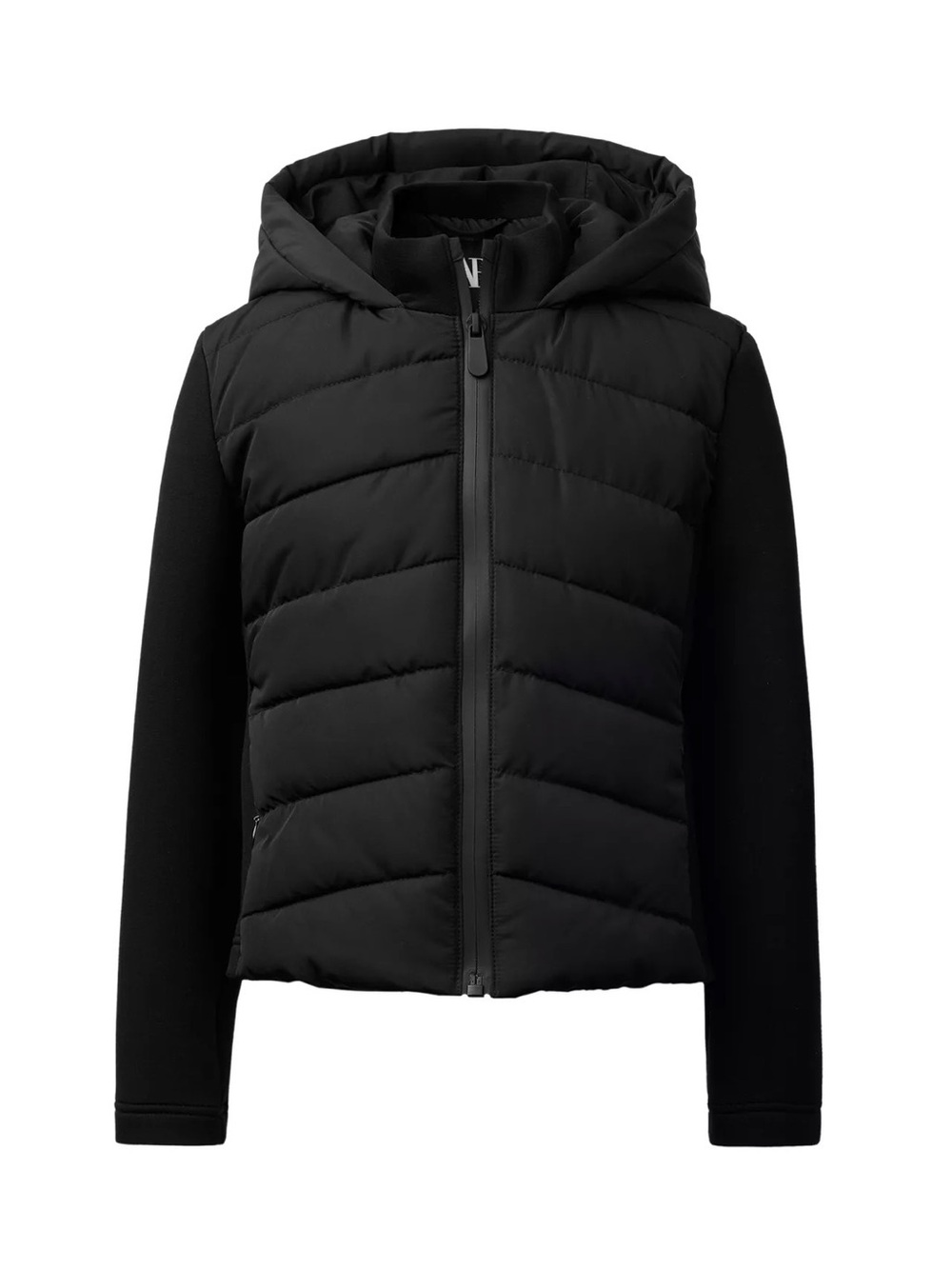 Zara Girls Neoprene Effect Sleeve Padded Black Jacket - Size 6-7 years
